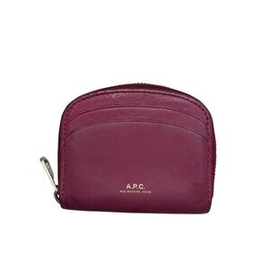 A.P.C. Rue madam Paris dark pink burgundy leather coin purse wallet